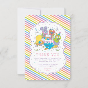 Invitation Rue Sésame   Bébé rayé Merci d'anniversaire