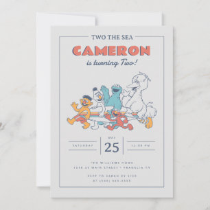 Invitation Rue Sésame   Deux pour la mer Anniversaire d'été