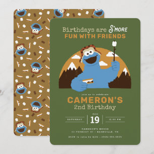 Invitation Rue Sésame - Monstre des Cookies   Joyeux Annivers