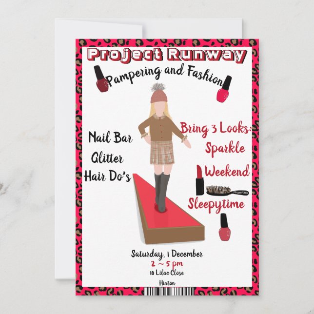 Invitation Runway Fashion et Model Catwalk Party (Devant)