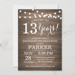 Invitation Russe 13e anniversaire Bois