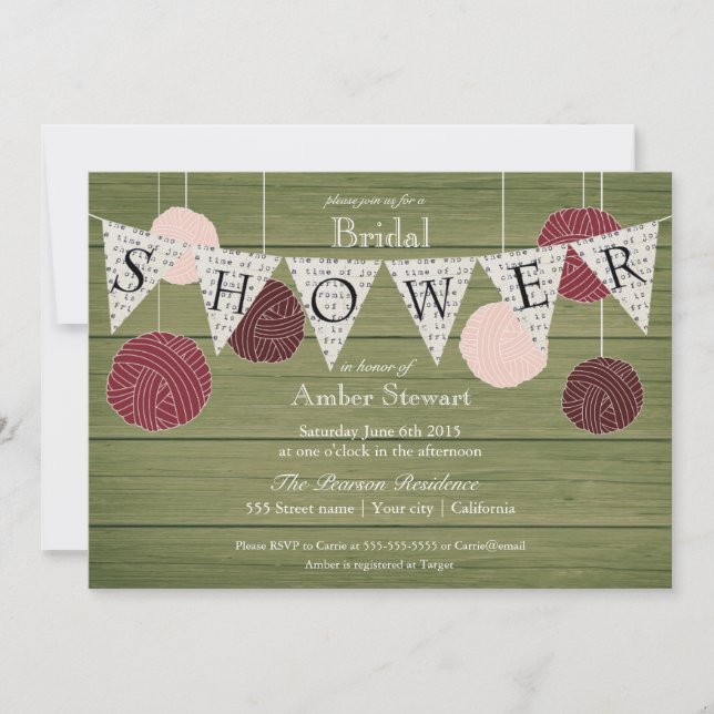 Invitation Russe à la douche nuptiale - Thème de l (Devant)