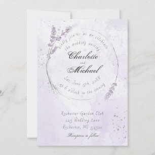 Invitation Russe aquarelle violet lavande mariage