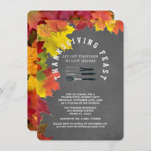 Invitation Russe Automne Chalkboard Thanksgiving Dîner
