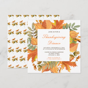 Invitation Russe Automne Feuilles de l'automne Thanksgiving P