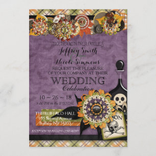 Invitation Russe Automne Halloween Barn Mariage