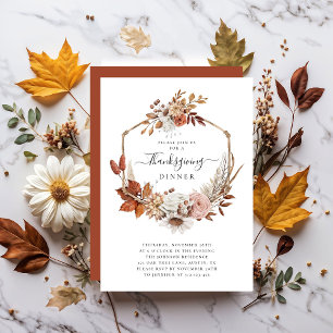 Invitation Russe Automne Quitte Thanksgiving Dîner