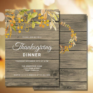 Invitation Russe Automne Quitte Thanksgiving Dîner