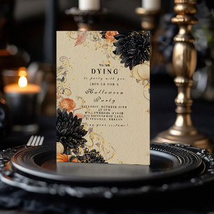 Invitation Russe Black Dahlia Halloween Party