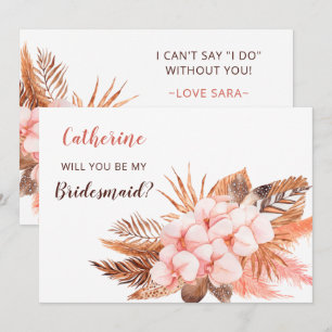 Invitation Russe Boho Blush Pampas Serez-Vous Ma Femme D'Accu