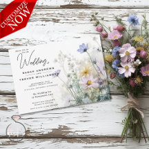 Russe Boho Fleurs sauvages d'aquarelle