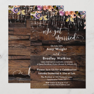 Invitation Russe Boho Nous Avons Marié Réception Seulement