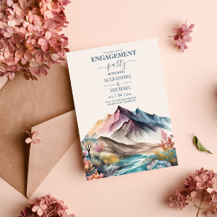 Invitation Russe Boho Watercolor Fiançailles Invitat