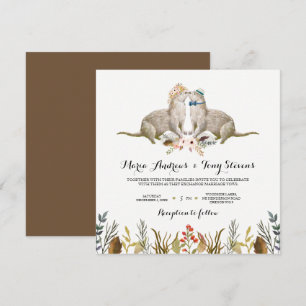 Invitation Russe Boho Woodland Otter Mariage d'aquarelle