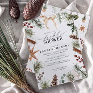 Invitation Russe Bow hiver Fête des mariées de baies À feuill