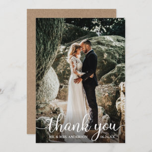 Invitation Russe Calligraphie Mariage Merci Kraft Card