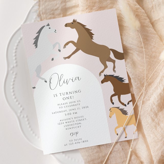 Invitation Russe Cheval Cowgirl rose fête d'anniversaire (Créateur téléchargé)
