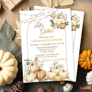 Invitation Russe Citrouille Automne Floral Thanksgiving Dîner