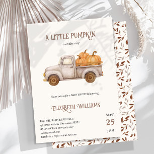 Invitation Russe Citrouille Baby shower de camion minimaliste