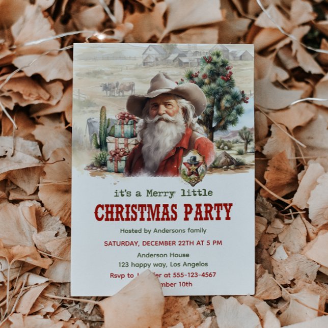 Invitation Russe Cowboy Père Noël Christmas Party (Créateur téléchargé)