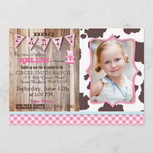 Invitation Russe Cowgirl Western Thème Anniversaire Invitatio