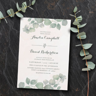 Invitation Russe Eucalyptus Sage Mariage vert