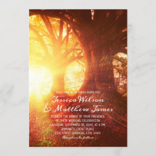 Invitation Russe Forêt couché de soleil Pays Mariage d'été