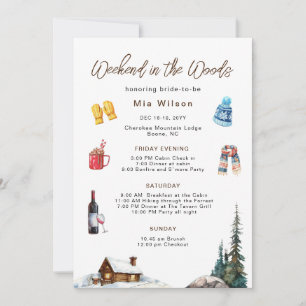 Invitation Russe Forêt de bois Hiver Bachelorette weekend