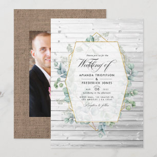 Invitation Russe géométrique Pays Barne Eucalyptus Mariage