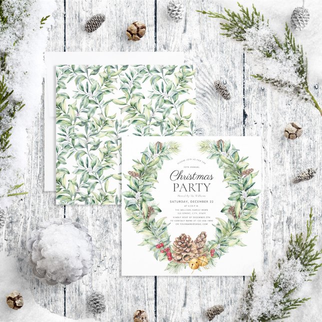 Invitation Russe Hiver Fir Cone Wreath Fête (Créateur téléchargé)