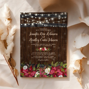 Invitation Russe hiver Noël Floral Barrel Mariage