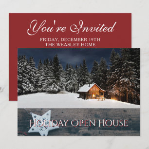 Invitation Russe Holiday Open House Cabine de neige