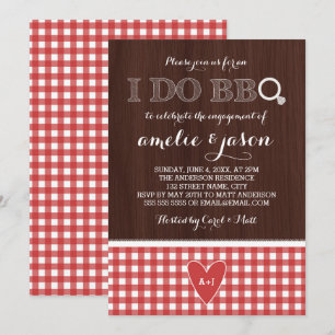 Invitation Russe I Do BBQ Red En vichy