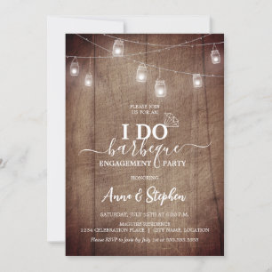 Invitation Russe Mason Jar Lumière I Do BBQ Engagement Party