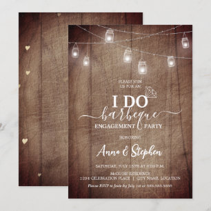 Invitation Russe Mason Jar Lumière I Do BBQ Engagement Party