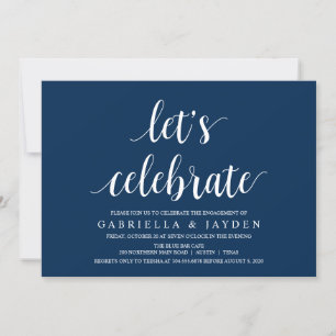 Invitation Russe moderne, scénario Navy Blue, Parti de l'enga