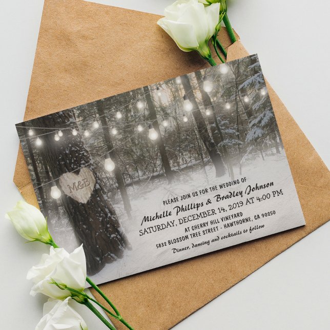 Invitation Russe Noël hiver Mariage de bois (Créateur téléchargé)