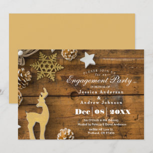 Invitation Russe Pays Noël Deer Engagement Party