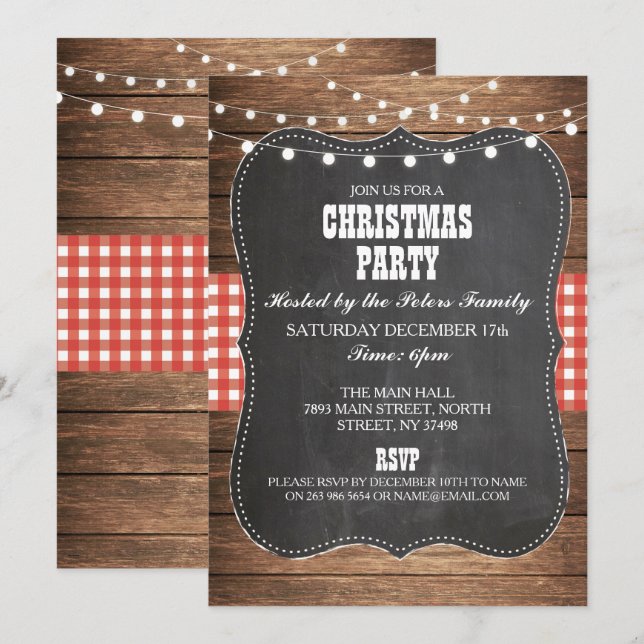 Invitation Russe Pays Occidental Dîner de Noël fête (Devant / Derrière)