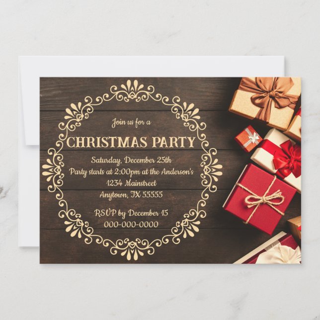 Invitation Russe Pays Occidental Jour de Noël Dîner fête (Devant)
