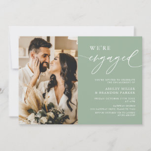 Invitation Russe Sage Green Photo Party