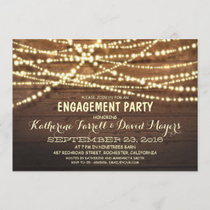 Invitation Russe String Lights Romantic Engagement Party