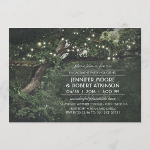 Invitation Russe Tree String Lights Forest Engagement Party
