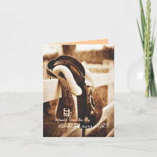 Invitation Russe western cowboy Will You Be My Bridesmaid