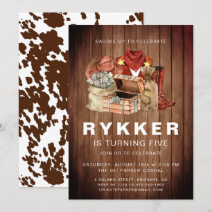 Invitation Russe Western Rodeo Cowboy fête d'anniversaire