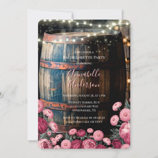 Invitation Russe Whiskey Barrel Bachelorette Party (Devant)