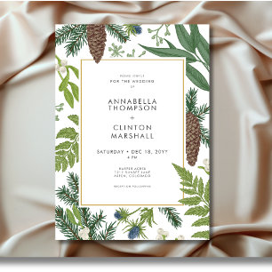 Invitation Russe Winter Nature & Mariage de cadre de pin