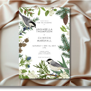 Invitation Russe Winter Nature & Pine Mariage