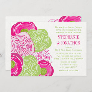 Invitation Russie rose et vert Rose mariage Inviter