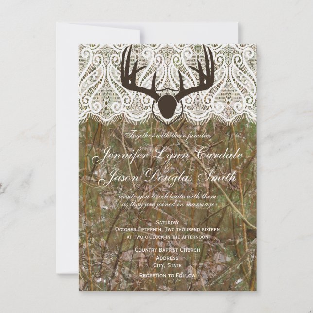 Invitation Russie : Un mariage de mariés et de chasses de cam (Devant)